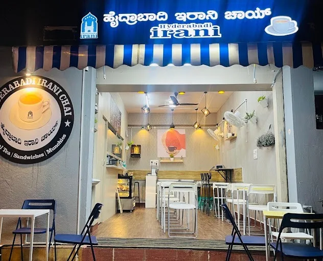 Hyderabadi Irani Chai storefront in HSR, Bengaluru